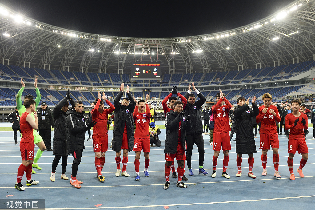 大连一方全面压倒天津天海，取得胜利